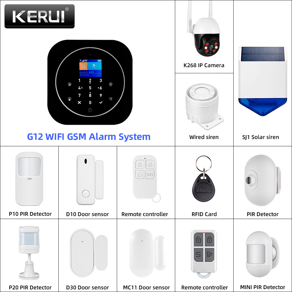 Home Security No Wifi - KERUI G12 2G Wifi نظام إنذار