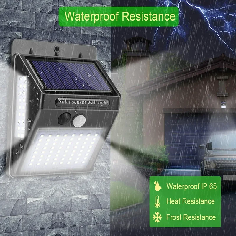 Home Security Yard Sensors - مصباح جداري خارجي يعمل بالطاقة الشمسية