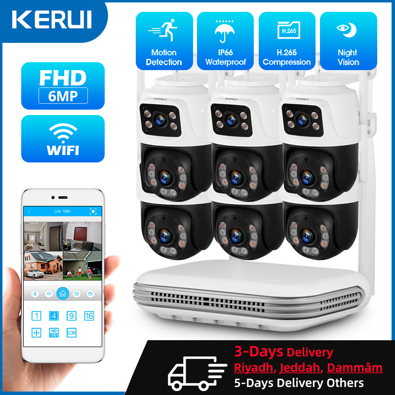 Home Security And Camera Systems - KERUI للماء 6MP HD اللاسلكية عدسة