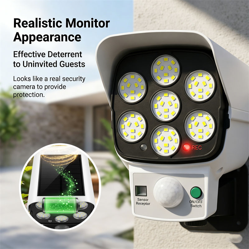 Home Security Yard Sensors - كاميرا أمان وهمية تعمل بالطاقة الشمسية