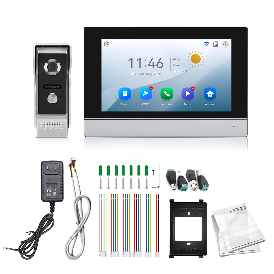 Home Security No Wifi - 7 بوصة IPS شاشة 2MP تويا
